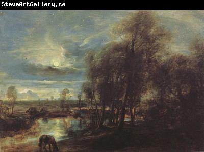 Peter Paul Rubens Sunset Landscape with a Sbepberd and his Flock (mk01)